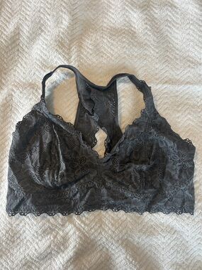 Lace Racerback Bralette - Black and grey set of two